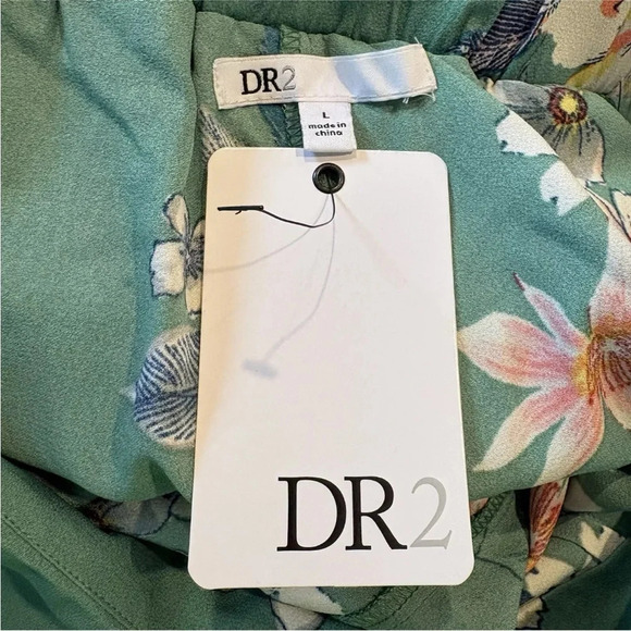 NWT DR2 Green Floral Print Wrap‎ Mini Skort Skirt Womens Size Large (185) - Picture 3 of 5